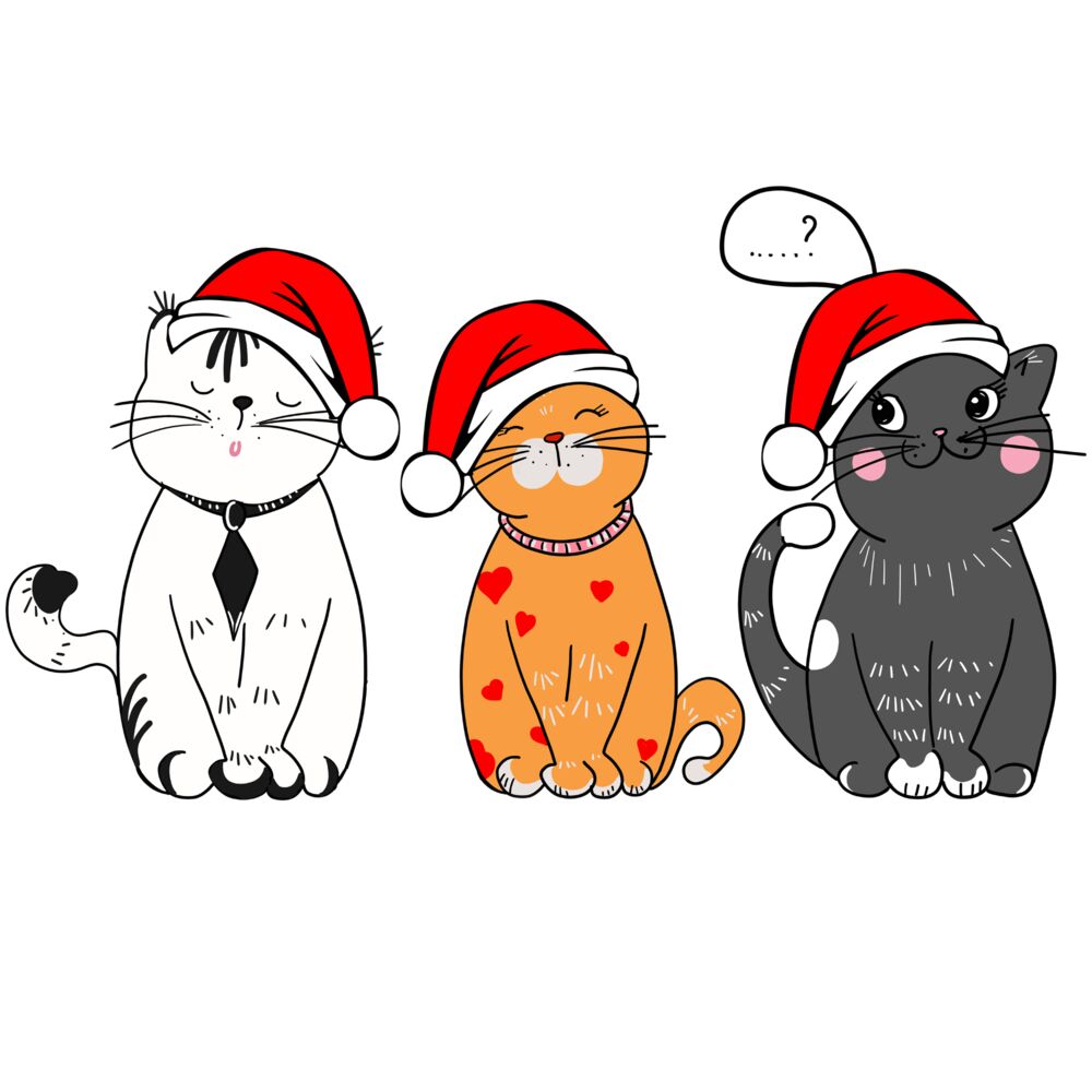 THREE CHRISTMAS CATS (PRINT) Thumbnail